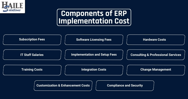 Image Showing Components of ERP Implementation Cost