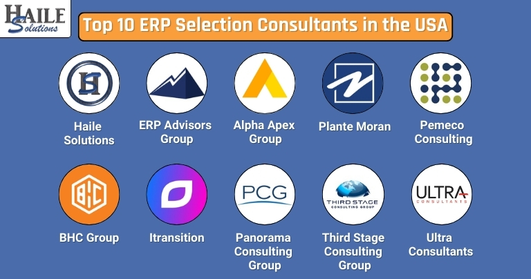 Graphics Showing Top 10 ERP Selection Consultants in the USA